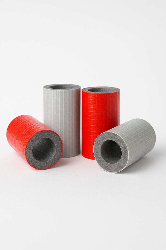 Polyethylen Rohrisolierung in rot und weiß